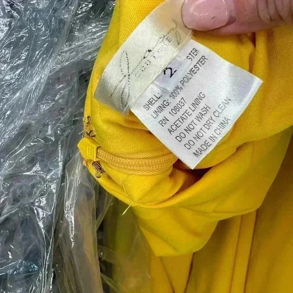 Jasz Couture - Cross Halter Mermaid Gown 6238. Bright Yellow Size 2 (Worn Once) - Picture 8 of 12